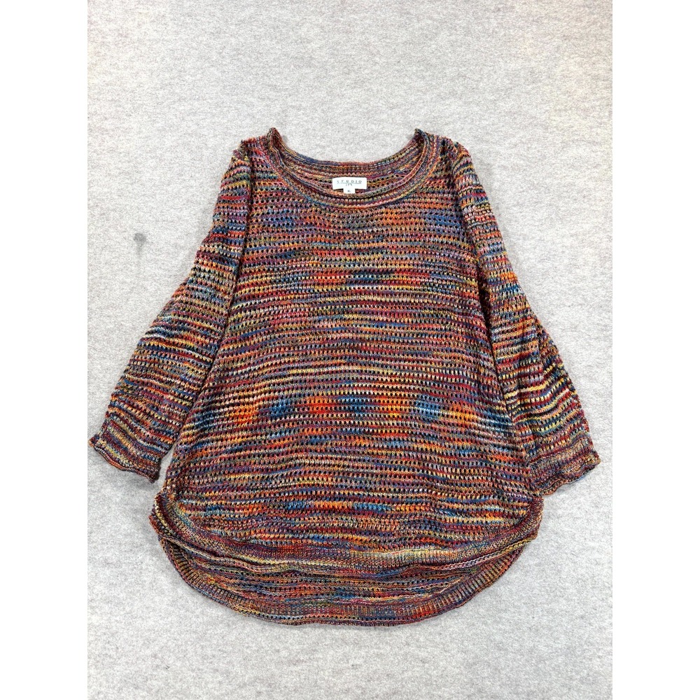 Studio JPR Sweater Womens XL Multicolor Scoop Neck Textured Knit M0447300